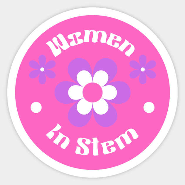 Women in Stem Groovy Pink Sticker by Rosemogo